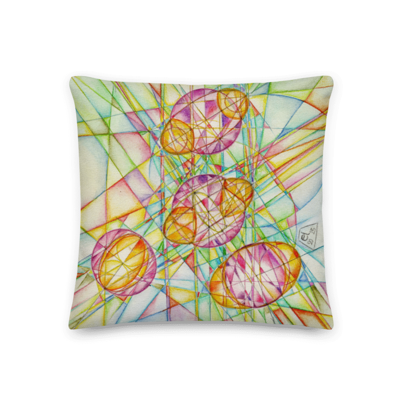 elkement's tweet image. New addition to my physics art store: 

Pillows printed with my geometrical drawings on paper - based on the physics of the gyroscope. 

Each pillow is featuring two different drawings on front and back! &amp;lt;images show one of the pillows, more in the store

store.elkement.art/pages/pillows