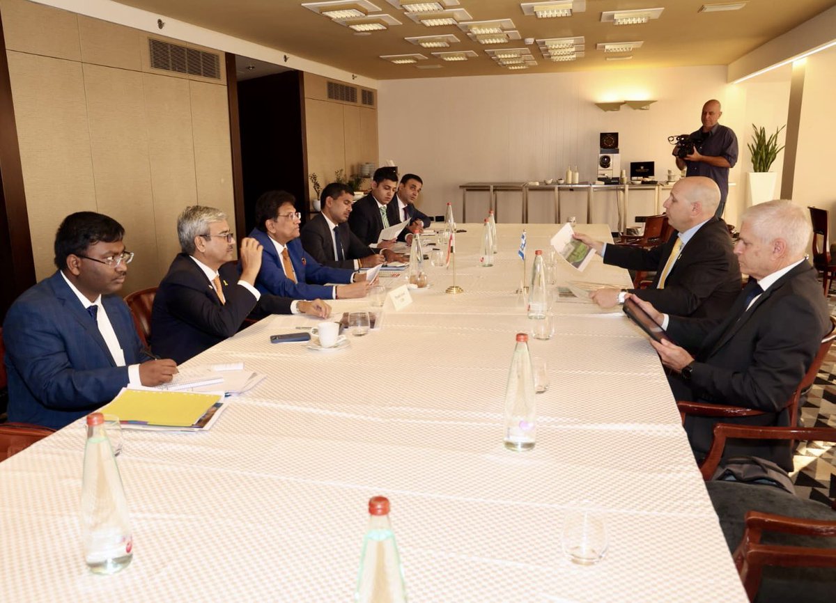 PiyushGoyal's tweet image. Pleased to meet Mr. Gaby Miodownik, CEO of Netafim in Israel. 

Reviewed the group&apos;s work in India and identified avenues to expand partnership in precision irrigation, agri-tech, and sustainable farming solutions.