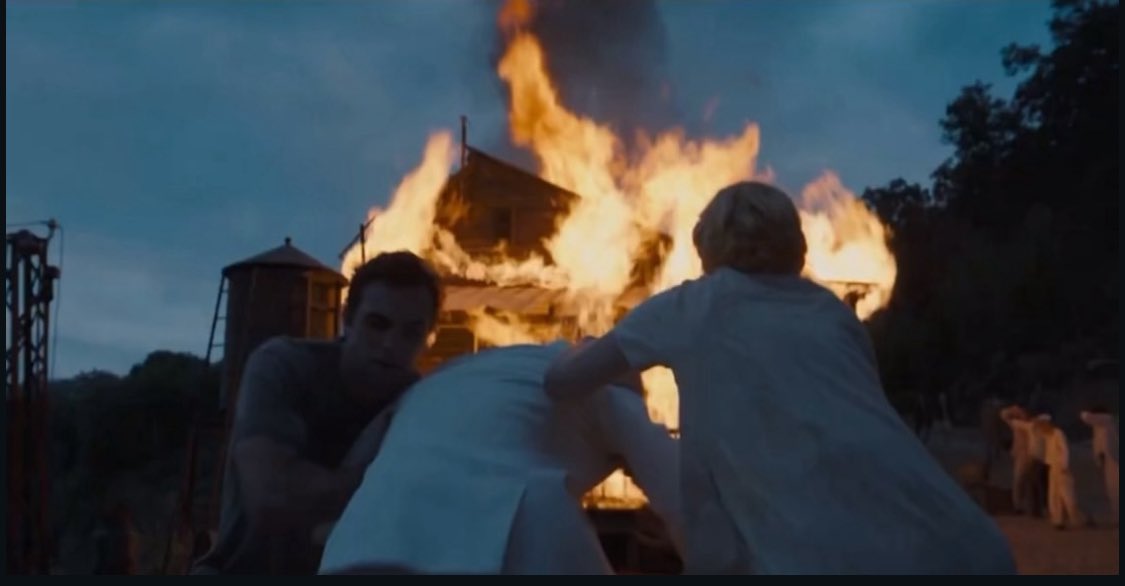 mockingjayssing's tweet image. haymitch in a white suit jacket… reminds me of something…