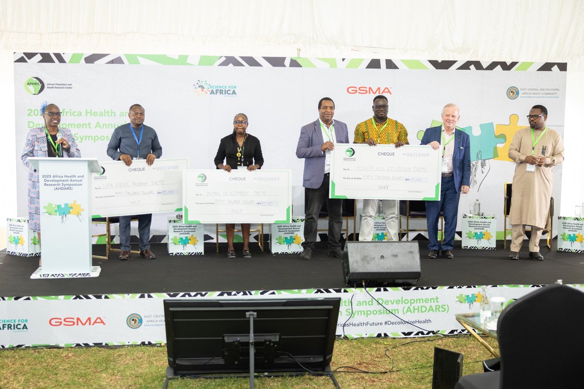 aphrc's tweet image. APHRC awards outstanding researchers with bold ideas at the 2025 Africa Health and Development Annual Research Symposium. Through the Strategic Initiatives and Innovations (SII) Fund, APHRC supports staff-led Pipeline and Big Ideas, fueling innovation and driving high-impact…