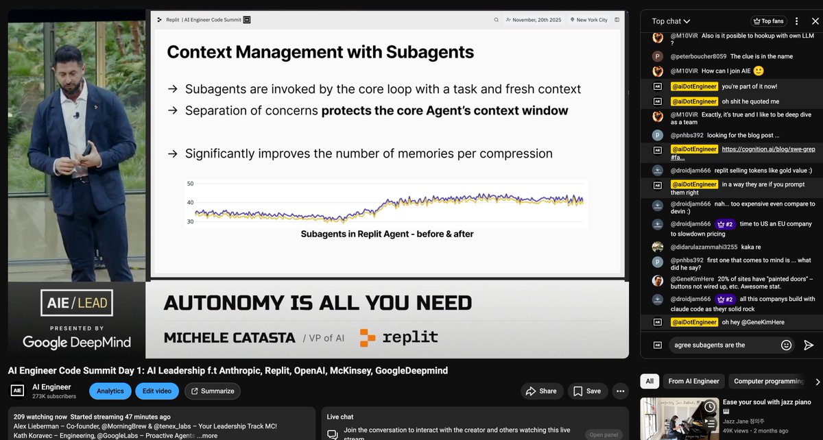 swyx's tweet image. ## This is the Year of the Subagent

if there&apos;s anything i&apos;m hearing a lot about context management, from my podcast with @businessbarista , learnings with @cognition, and this keynote from @pirroh, it is that basically everyone is exploring subagents with scoped autonomy,…