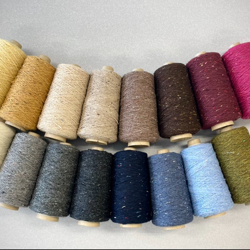 taiyokeito's tweet image. LERWICKお試しキャンペーン🧦
人気の5色限定で100gコーンを販売中です😊
(通常は200gコーン)
色とりどりの大粒ネップが入った素朴な糸です＊
taiyo-keito.stores.jp/items/6450cb87…