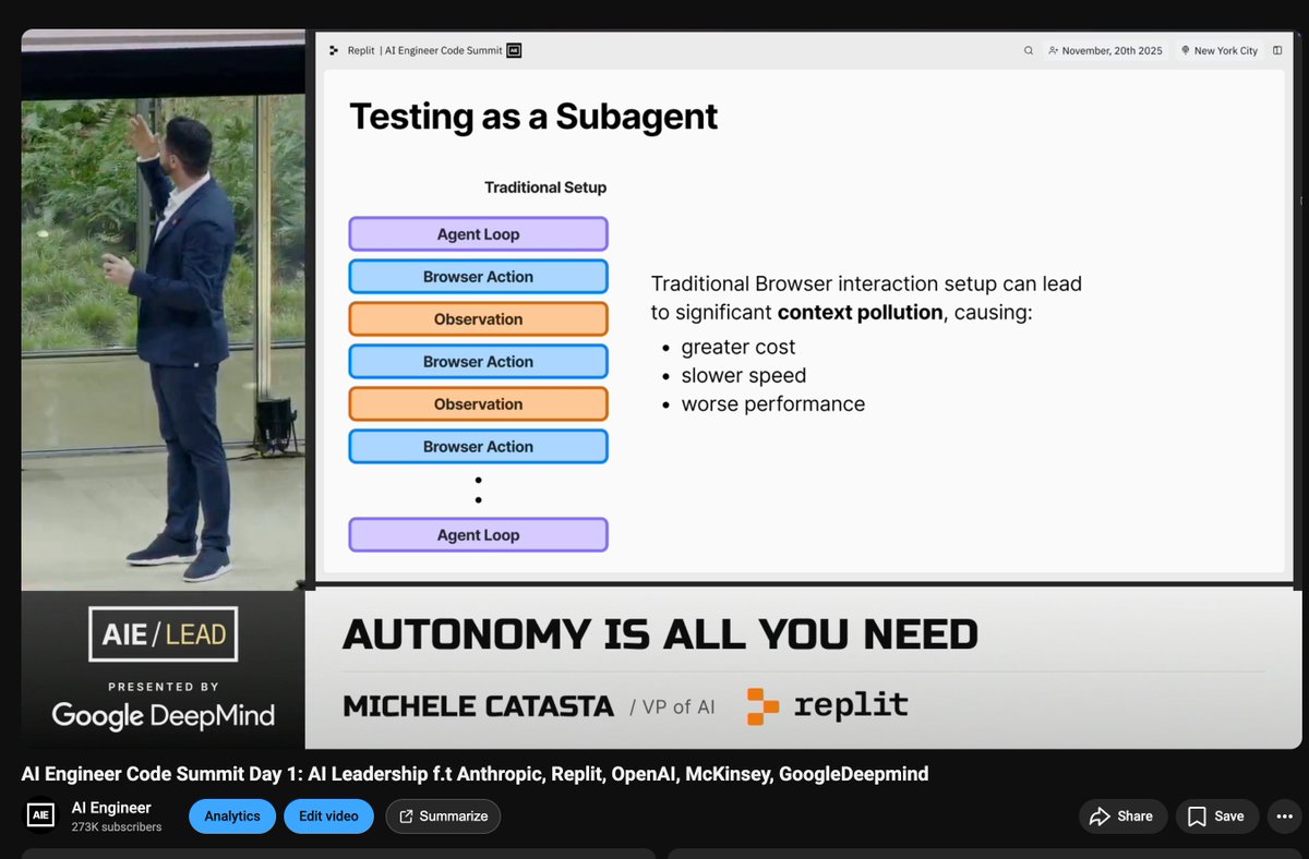 swyx's tweet image. ## This is the Year of the Subagent

if there&apos;s anything i&apos;m hearing a lot about context management, from my podcast with @businessbarista , learnings with @cognition, and this keynote from @pirroh, it is that basically everyone is exploring subagents with scoped autonomy,…