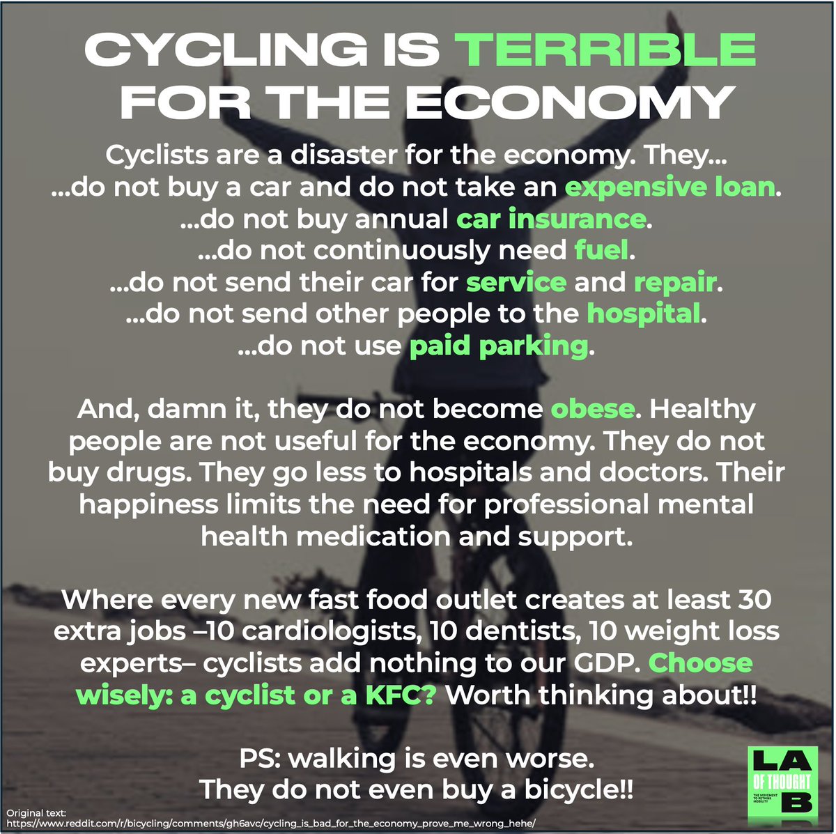 🛑Stop investing in cycling, now! 
It will RUIN the economy💰!