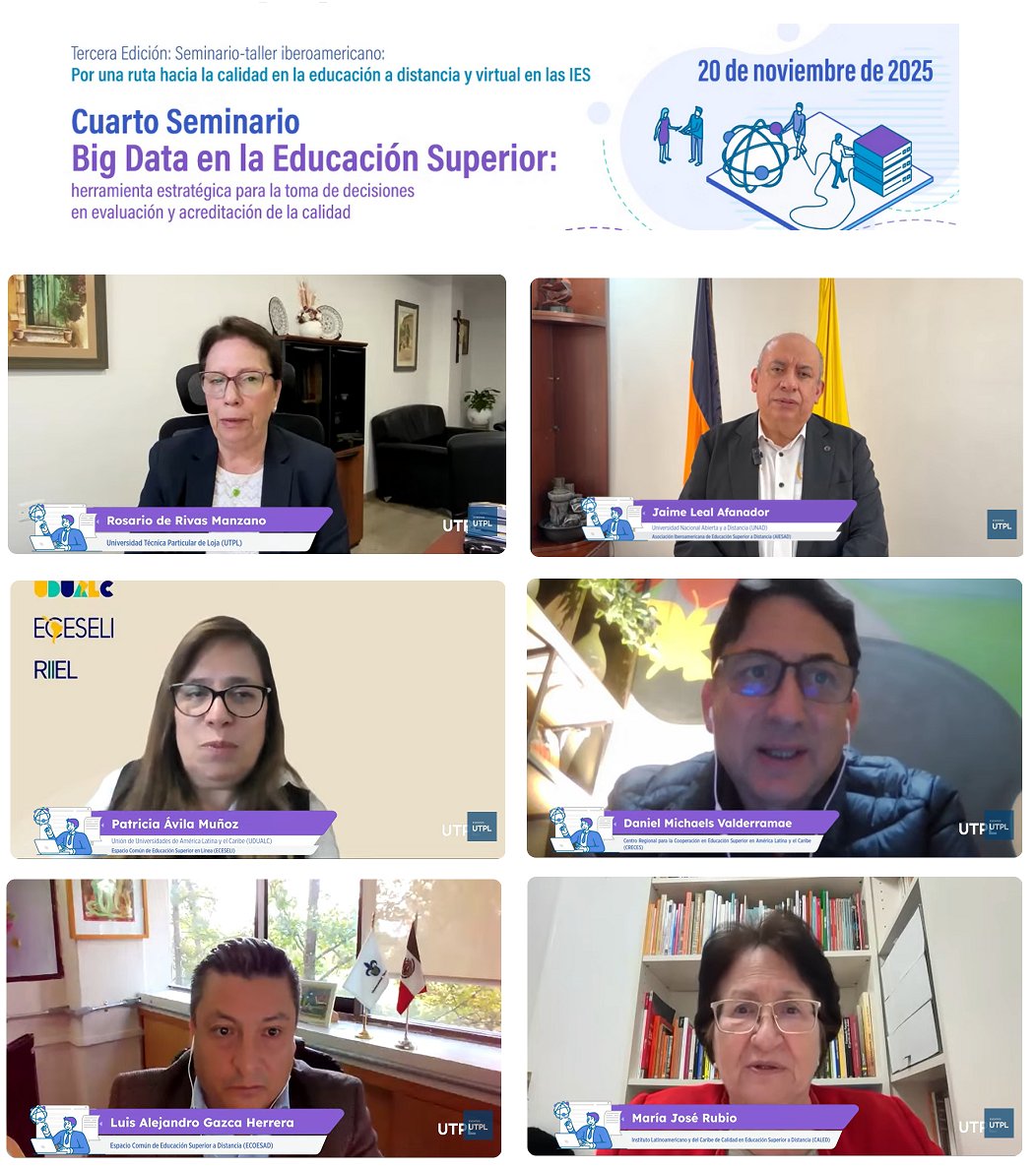 CALED12's tweet image. 📌Hoy cerramos el ciclo de la III edición del Seminario-Taller Iberoamericano

Realizamos el acto de apertura del 4to. Seminario: Big Data, con la participación de @aiesad_org, @eceseli_udual, @UDUALC, CRECES, ECOESAD, CALED y @utpl 

Sigue la transmisión: youtube.com/watch?v=PXv8B4…