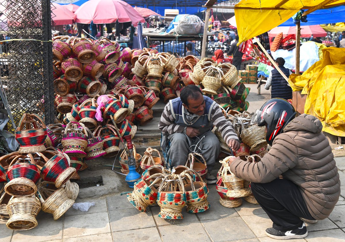 Kashmiri Kangri(earthen fire pot covered and decorated with wicker work) an age old-device for keeping warm in winter
