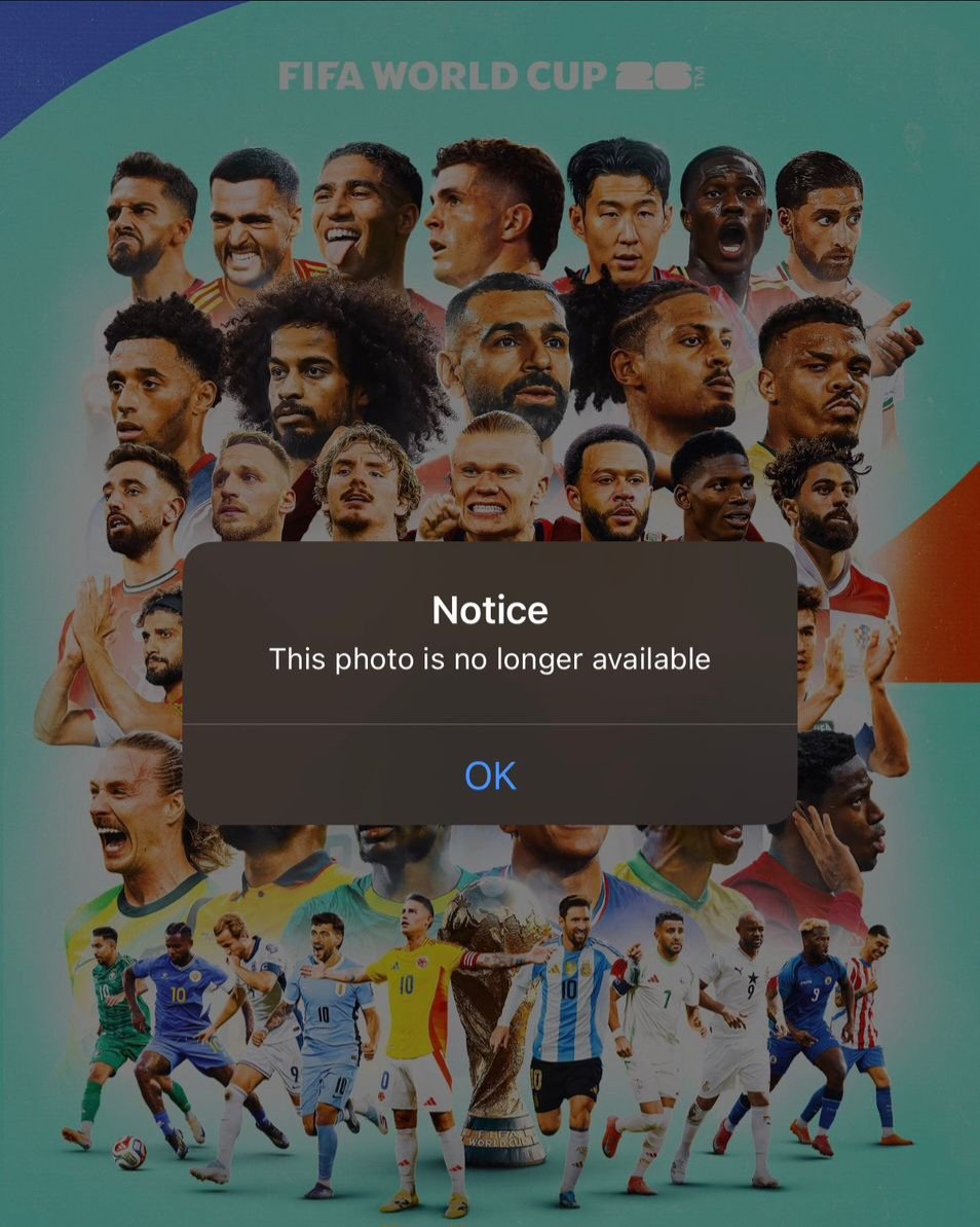 daguitovaldes's tweet image. BREAKING. ❌ La FIFA borró de todas sus redes sociales el primer póster oficial del Mundial 2026 donde, inexplicablemente, NO aparecía Cristiano Ronaldo.