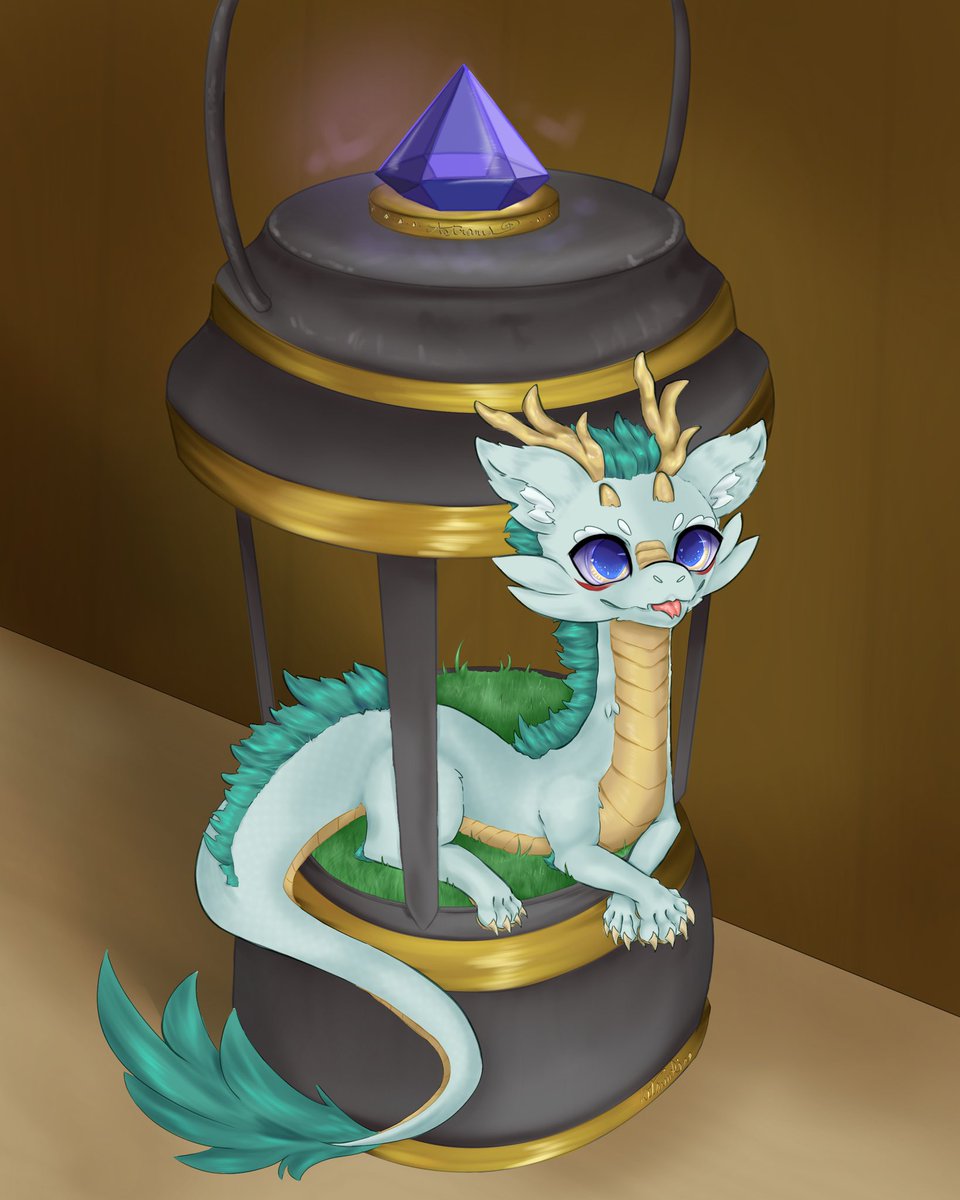 KitsuuRin's tweet image. I already posted it on the picture site but here’s my entry for xp-pens micro-macro drawing contest

I wanted to originally put him on a bookshelf with other trinkets but I just didn’t have the time so you just get a silly lil guy

#Digitalart #cutedragon #arttimelapse #chibi