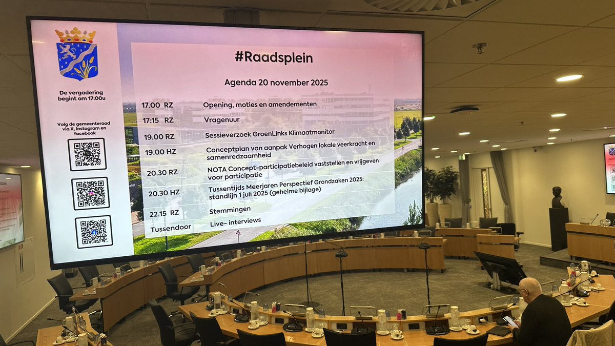 Vanaf 17.00uur vergadert de #gemeenteraad weer over o.a. 
#klimaat
#participatie
#weerbaarheid
#grondzaken

Kijk mee via👇🏻
gemeenteraad.haarlemmermeer.nl