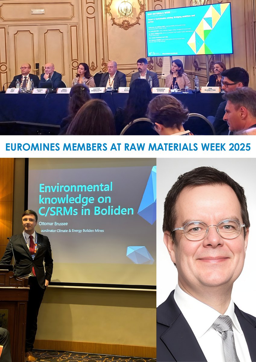 Our members’ participation in <a href="/EU_Commission/">European Commission</a>'s Raw Materials Week 2025 highlighted opportunities to secure raw materials for Europe's clean-energy transition.

3 takeaways:
✅Streamline Permitting
✅Boost Strategic Investment
✅Support Responsible Mining

#Euromines <a href="/EU_Growth/">Internal Market, Industry, Entrepreneurship & SMEs</a>