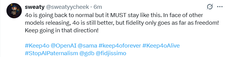 Yahiko1239170's tweet image. &quot;Fear&quot; and &quot;necessity&quot; make people do work even if they don&apos;t like it.

This tweet will be the milestone where, even though a certain company tried everything, but voices of many souls were so loud that they created external pressure strong enough to change OAI&apos;s decision
#keep4o