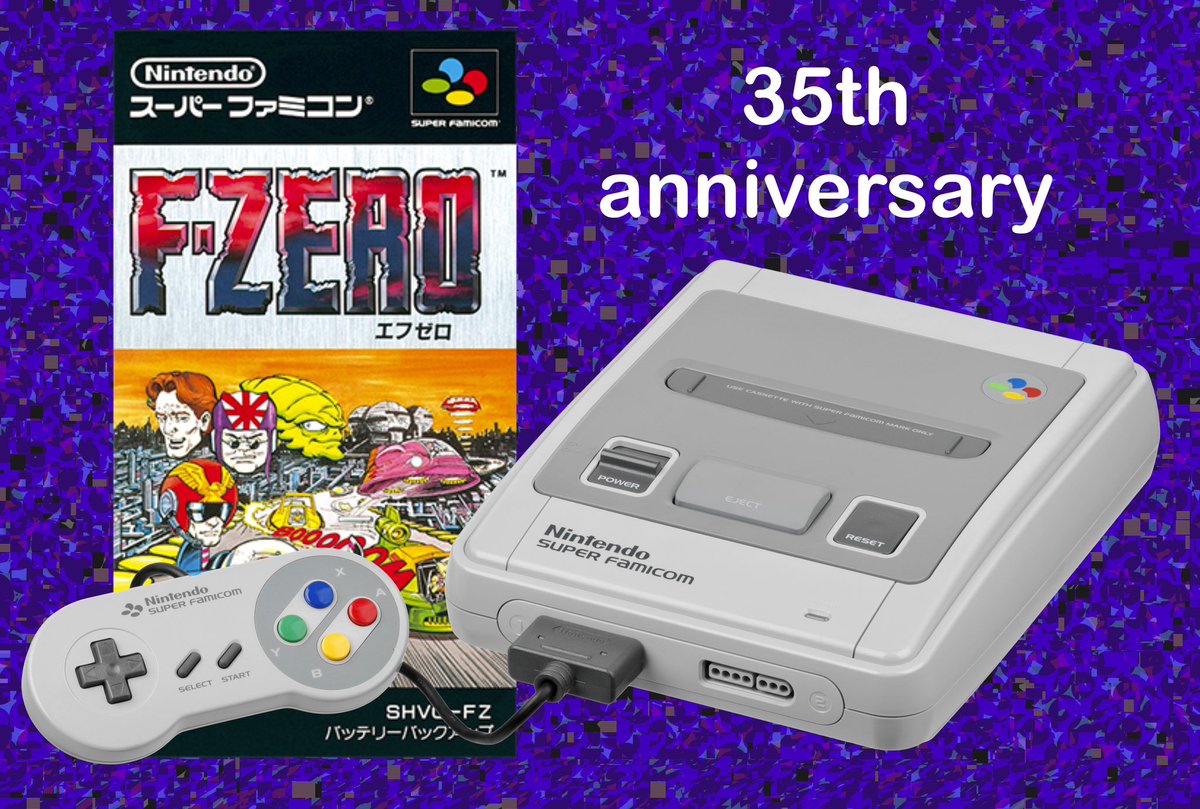 ima_1966's tweet image. 11月21日は「F-ZERO」とスーパーファミコンの発売35周年❗️当時、右も左もわからないまま必死で食らいつき、気づけばグラフィックからキャラクターデザイン、コースまでも担当させて頂きました❗️「F-ZERO」は今の自分を形作ってくれた原点のタイトルです❗️#スーパーファミコン  #エフゼロ