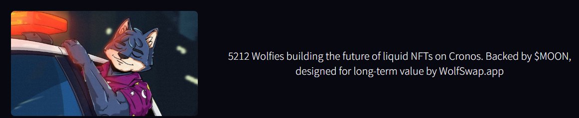 Guidouscope's tweet image. I&apos;m telling you @wolfswapwolfies are here to stay, it&apos;s not a short term product it&apos;s a long term invesment NFT with many utilities associated.
It&apos;s back up by the most used poject on #cronoschain and by one of the biggest community: THE WOLFPACK
🧵here⬇️
x.com/guidouscope/st…