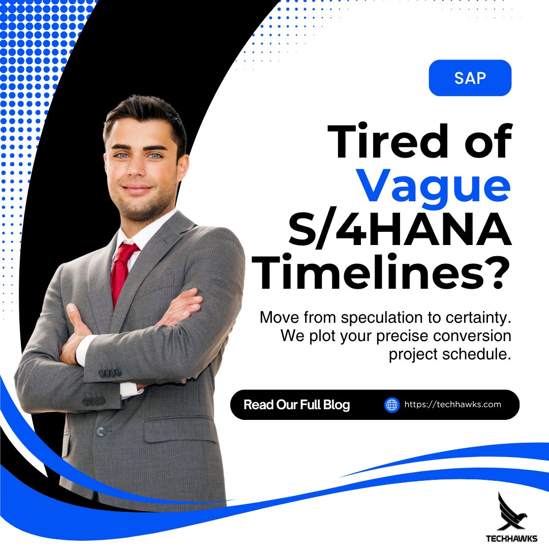 tech_hawks's tweet image. Tired of guessing your S/4HANA timeline?

The Readiness Check shows real effort, risks, and resources — no more blind estimates.

⏱️ Get a clear roadmap:
techhawks.com/en/s-4-hana-re…

#SAP #S4HANA #SAPMigration #S4HANAReadiness #SAPConsult