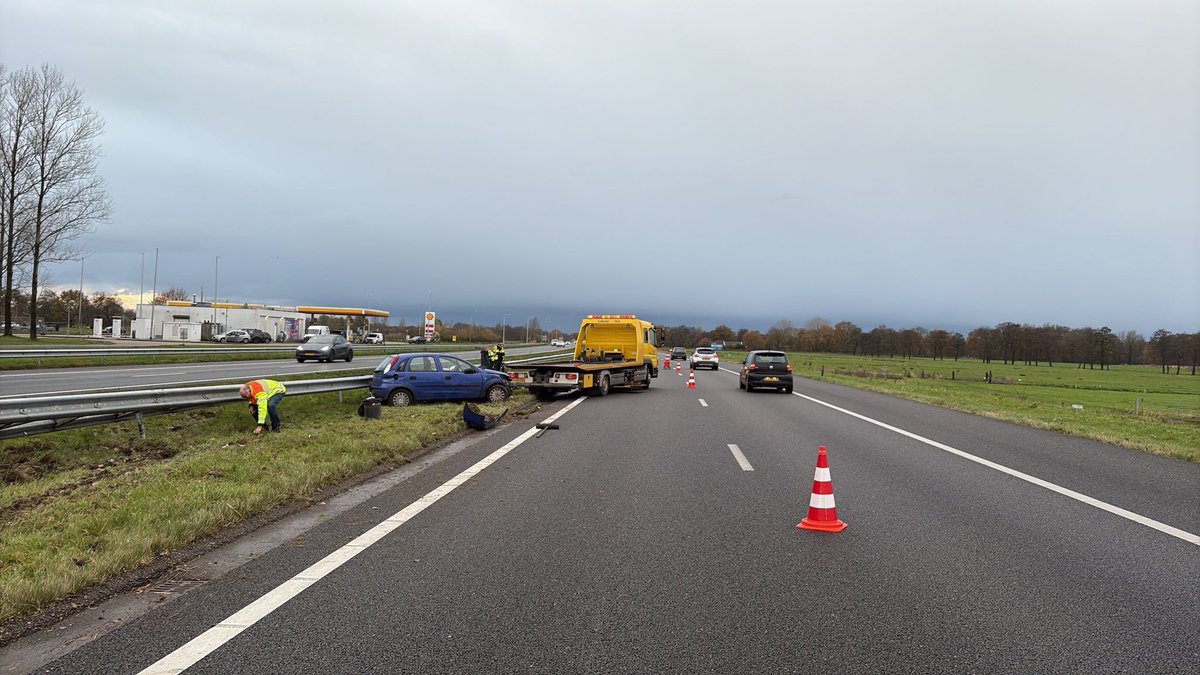 Meerdere voertuigen betrokken bij ongeval op A7 voor afrit Marum