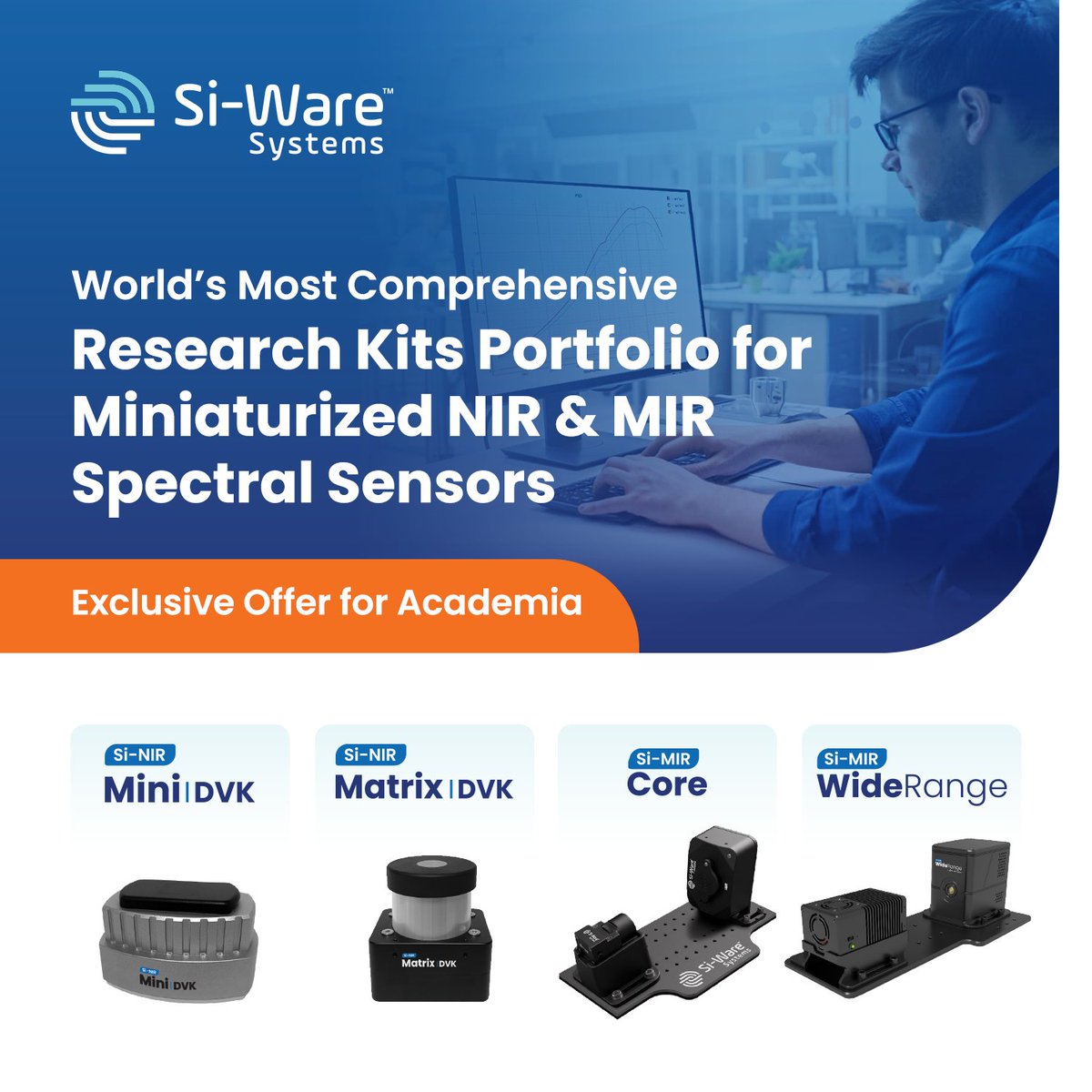 Explore the world's most comprehensive NIR &amp; MIR Research Kits portfolio by Si-Ware Systems! 
Exclusive research &amp; academia offer available for a limited time.
Learn more → hubs.la/Q03VcNVZ0
#SiWareSystems #NIR #MIR #Spectroscopy #Research #Academia #MEMS #Innovation