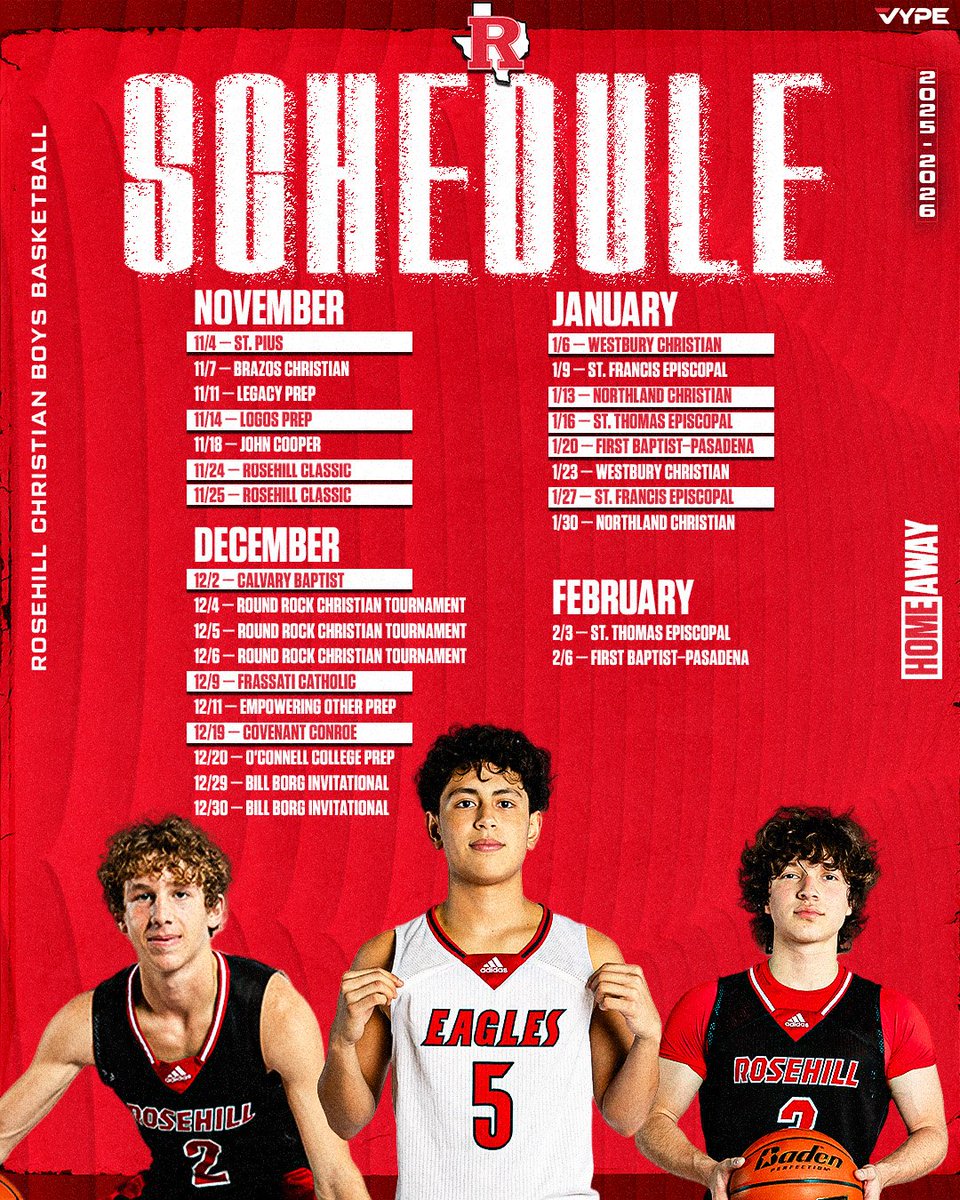 RCS__Athletics's tweet image. Energy’s rising. Every gym, every challenge, every opportunity to ball out this season.

Here’s the full slate for Rosehill Christian Boys Basketball.
#WeRrosehill #EagleStrong #GoEagles 🦅