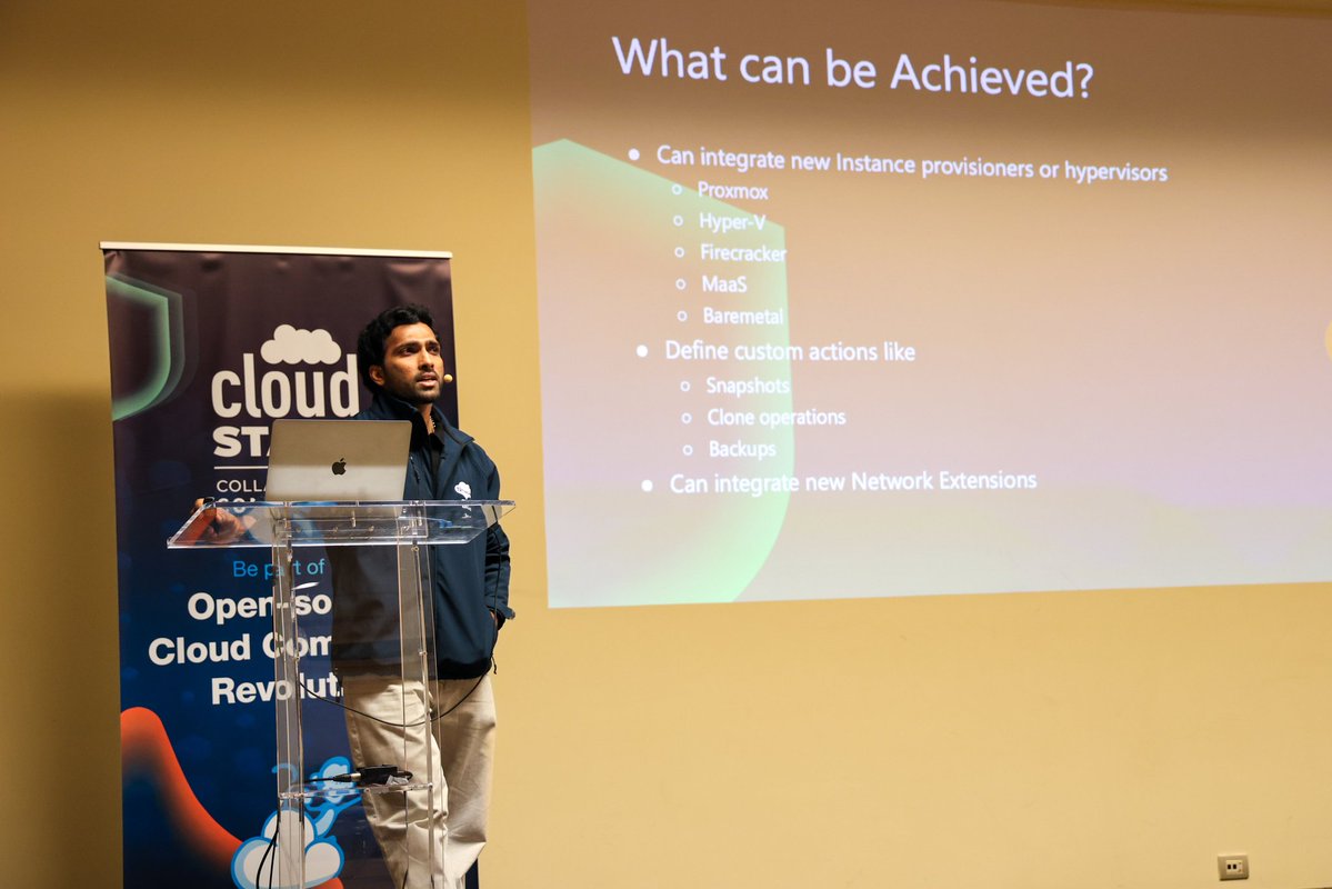 Excited to listen to the session by PMC member &amp; colleague Hari on the new <a href="/CloudStack/">Apache CloudStack</a> Extensions Framework — huge step forward for extensibility and custom integrations! 🚀

#CloudStackCollab