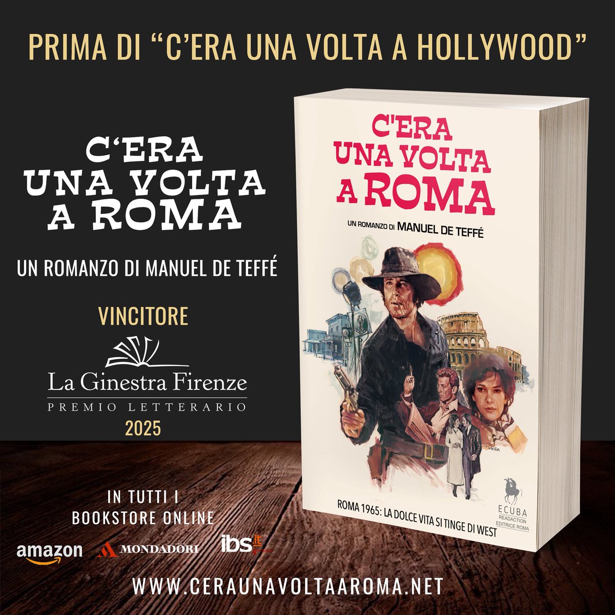 “C’era una volta a Roma” è entrato nella rosa dei 5 finalisti per il premio Sergio Leone… premio che si svolgerà a dicembre, a Roma, all’Auditorium Parco della Musica. Ringrazio tutti per l’attenzione a giungermi. Manuel de Teffé #ceraunavoltaaroma #romanzo #dolcevita #western