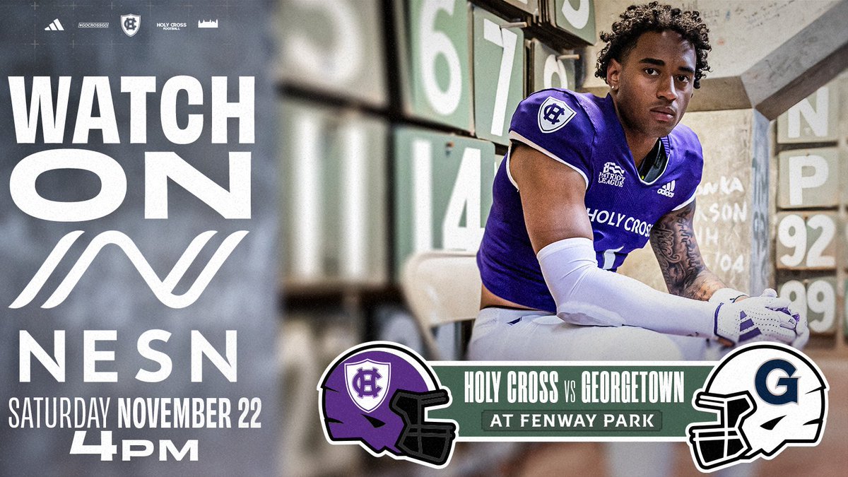 HCrossFB's tweet image. Can't make it to @fenwaypark this weekend? Be sure to catch our game this Saturday at 4 p.m. on @NESN 📺

#GoCrossGo