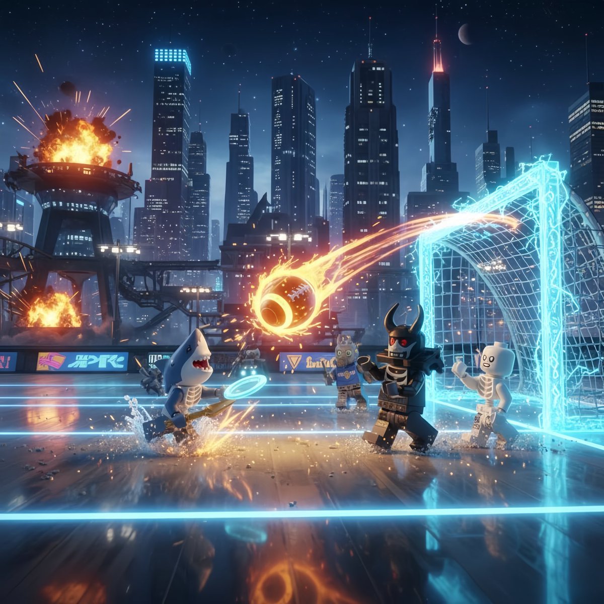 DarkMonadNFT's tweet image. When the ball’s on fire and the keeper’s a demon, you know it’s Darkchain Legion hours. Craft your mutant squad with our AI Image generator in discord now.