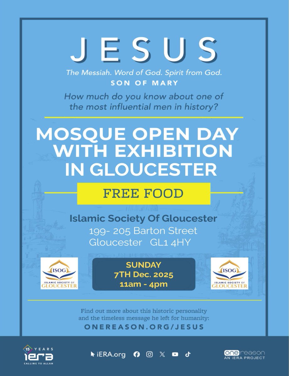 Prophetic_M's tweet image. Our iconic #JesusExhibition will be coming to the .@IsogGloucester if you are local please bring your non-Muslim friends and family 

#Gloucester #JesusInIslam #InterfaithDialogue #CommunityEvent #FreeEvent #christmas #FreeFood #ierauk