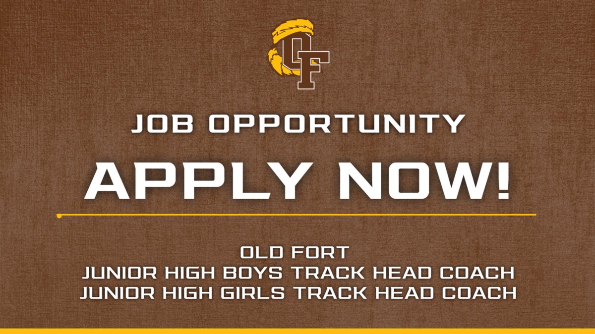 JOB OPENING!

Old Fort Athletics is searching for 2 coaching positions. Junior High Boys Track Head Coach and Junior High Girls Track Head Coach.

If interested please send an email to Garrett Bean Athletic Director gbean@oldfortschools.org with a Letter of Interest and Resume.