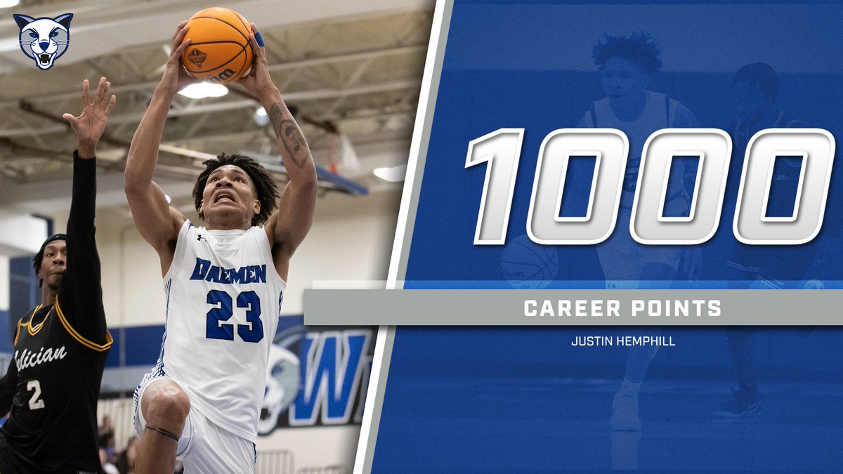 DaemenMBB's tweet image. Congrats to Justin Hemphill, who reached 1️⃣0️⃣0️⃣0️⃣ career points last game!

#TheWildcatWay