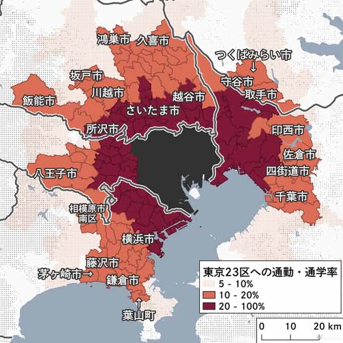 にゃんこそば先生のデータ分かりやすい。 東京近郊自治体は、武蔵野線