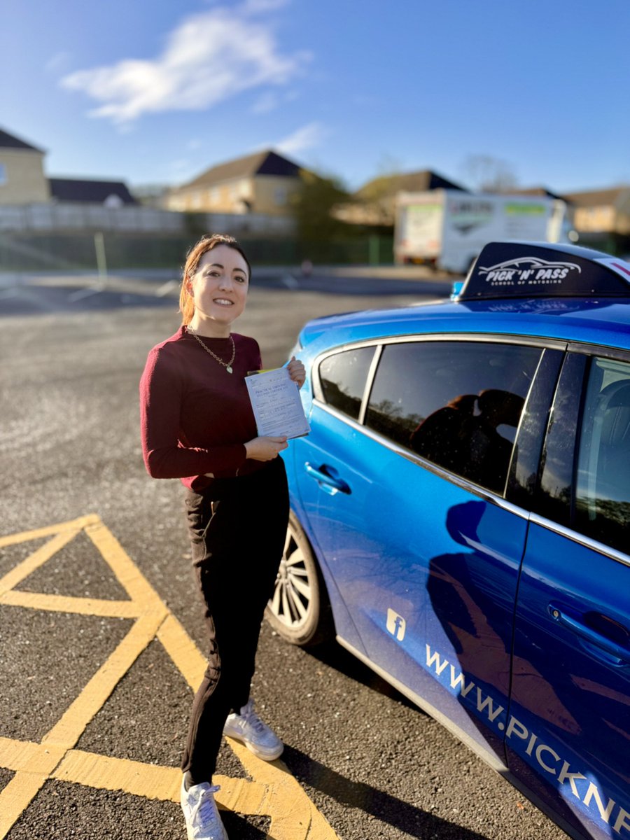 PickNPassSOM's tweet photo. Massive well done to Katy, passing her test at Steeton DTC with an impressive 1 fault! 👏. Congratulations and drive safe! 🎉🚙 https://t.co/1eGTIRtLCe