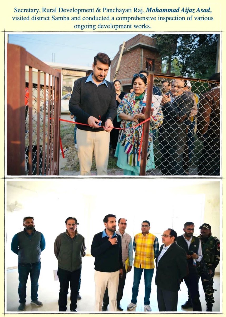 jkrddpr's tweet photo. Secy #RDPR Mohammad Aijaz Asad visited #Samba to review key development works. He inspected the #DDCBuilding & #Gobardhan Bio-Gas Plant, directing timely, quality completion.
He inaugurated the #DEWAT system at Supwal to boost scientific wastewater management. @MoRD_GoI @mopr_goi https://t.co/Dht9rlmtIZ