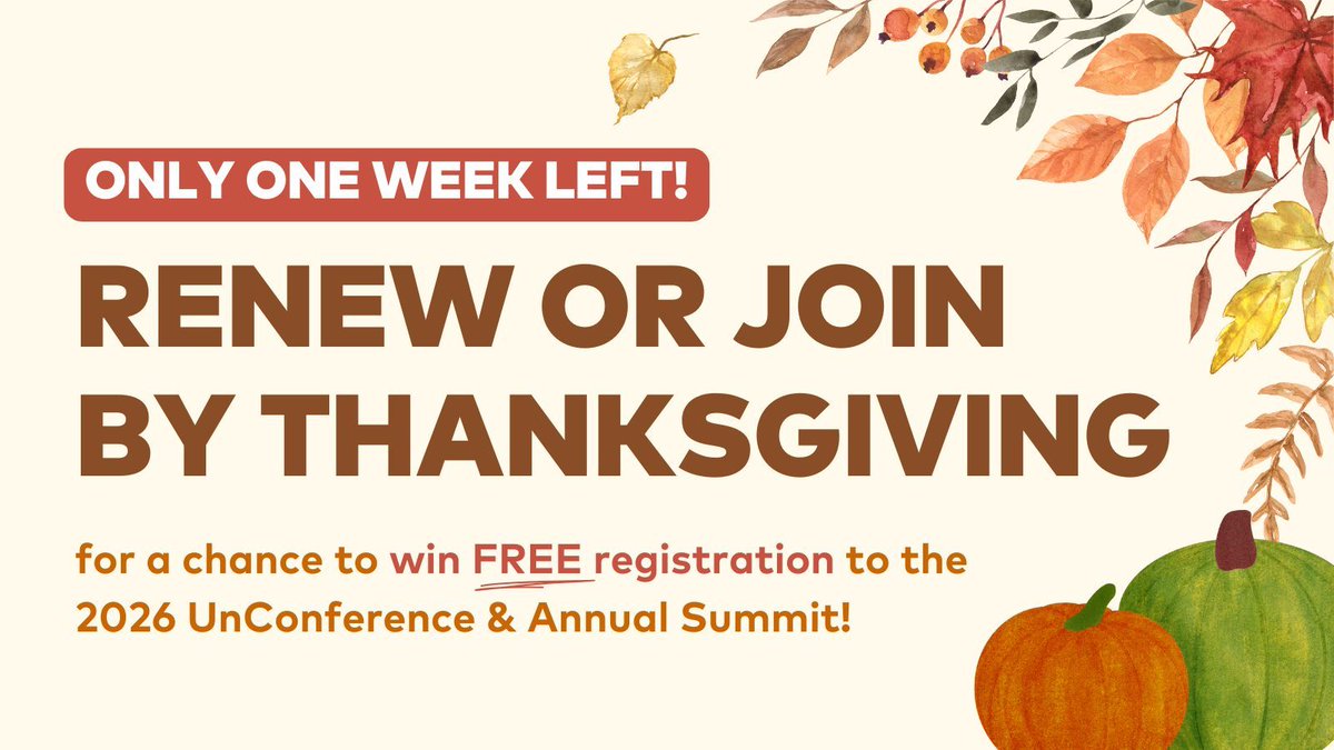 ALC_US's tweet image. 🚨Don’t miss your chance! Renew your membership or join ALC by Thanksgiving for a chance to win full registration to the 2026 UnConf + Annual Summit! 

👉 alcus.org/page/WhyJoinALC