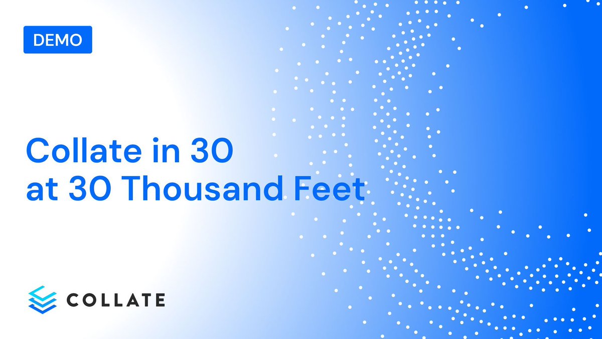 CollateData's tweet image. Join Collate Founding Solutions Engineer Jo Perez for a new episode of Collate in 30 at 30,000 Feet. The topic this time is &quot;MCP and AskCollate&quot;

When: November 21, 2025, at 10:00 AM EST
What: Two powerful AI interfaces, two different superpowers, when should you use each? In…