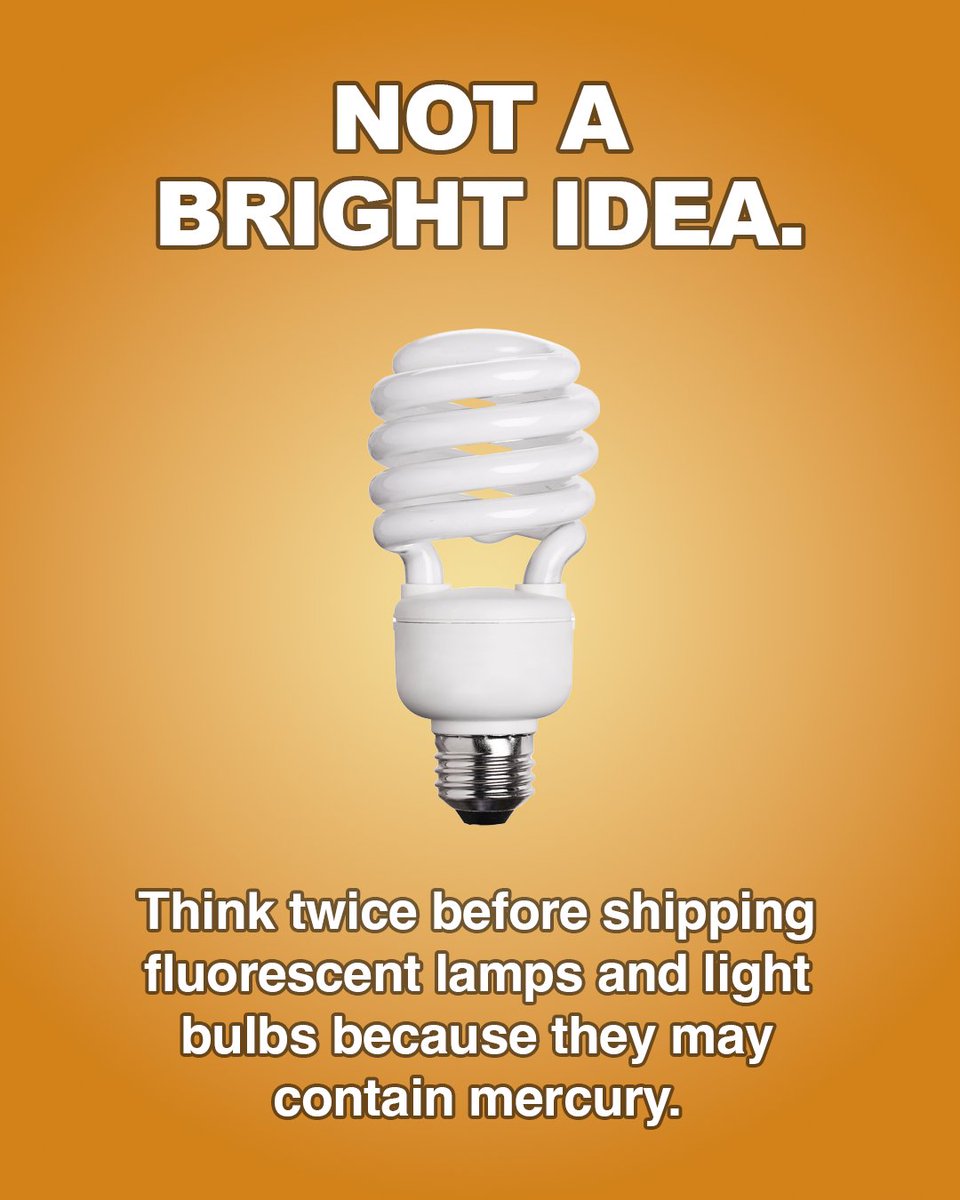 USPS's tweet image. What do fluorescent lights, antiques, switches, relays, barometers, and thermometers have in common? They all may contain mercury. Ship safely: protect yourself, our employees, and the community by not shipping mercury. Learn more here: b.link/hyqaj4hx