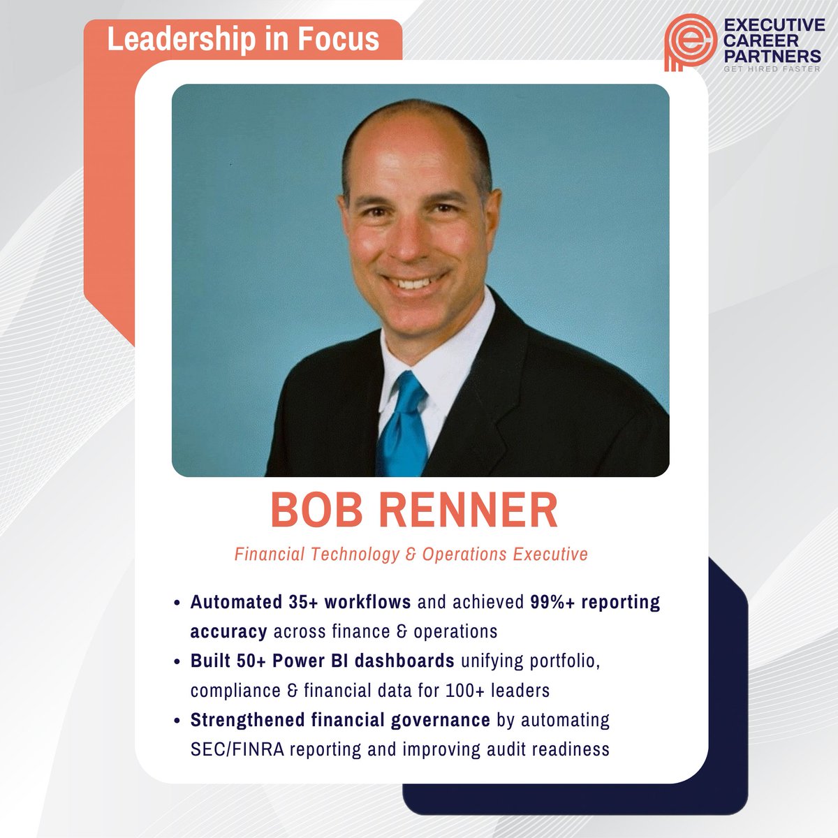 ECP_Careers's tweet image. Bob Renner is a financial technology and operations executive with more than 20 years of experience connecting finance, analytics, and compliance to drive smarter decision-making. 

Explore his leadership: bobrenner.net

#OpenToWork #ECPcareers