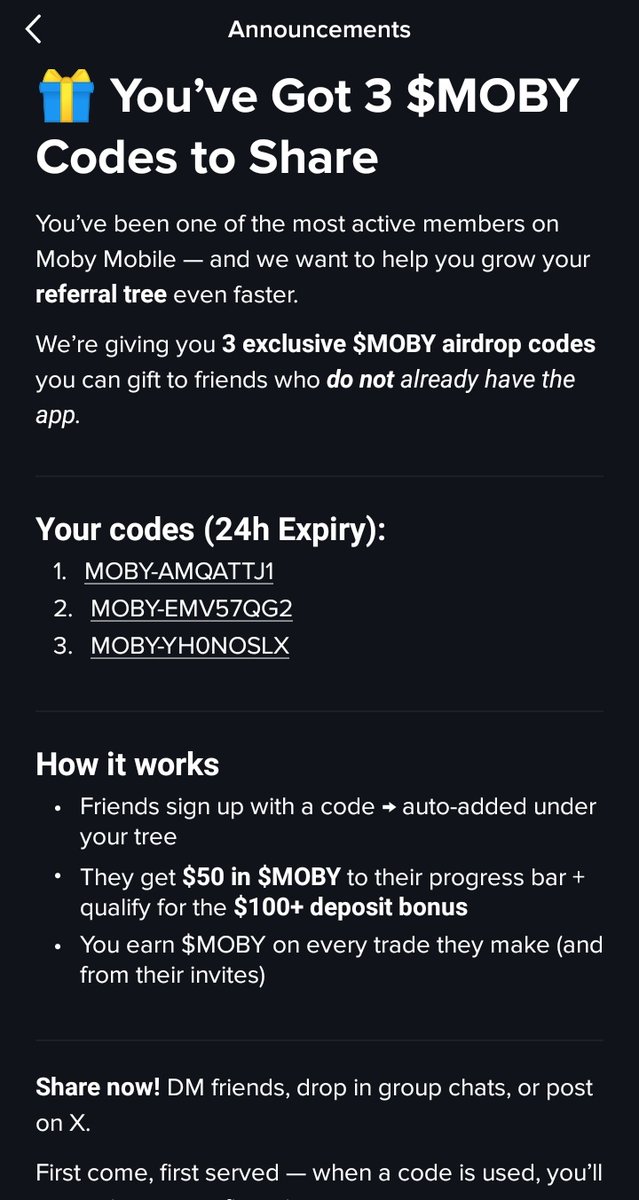 You can use my <a href="/mobyagent/">Moby</a> codes if you want. Expires today.

<a href="/solana/">Solana</a> <a href="/frankdegods/">Frank</a> <a href="/MagicEden/">Magic Eden 🪄</a> <a href="/Ripple/">Ripple</a> <a href="/realSologenic/">Sologenic</a>