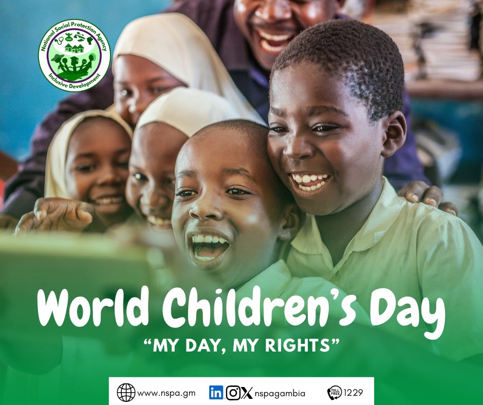 nspagambia's tweet image. Social protection is the shield that guards our most vulnerable children from poverty, abuse, and exclusion. 
Every child in The Gambia deserves a safe and hopeful future. 

#WorldChildrensDay #Socialprotection #Gambia #NSPA