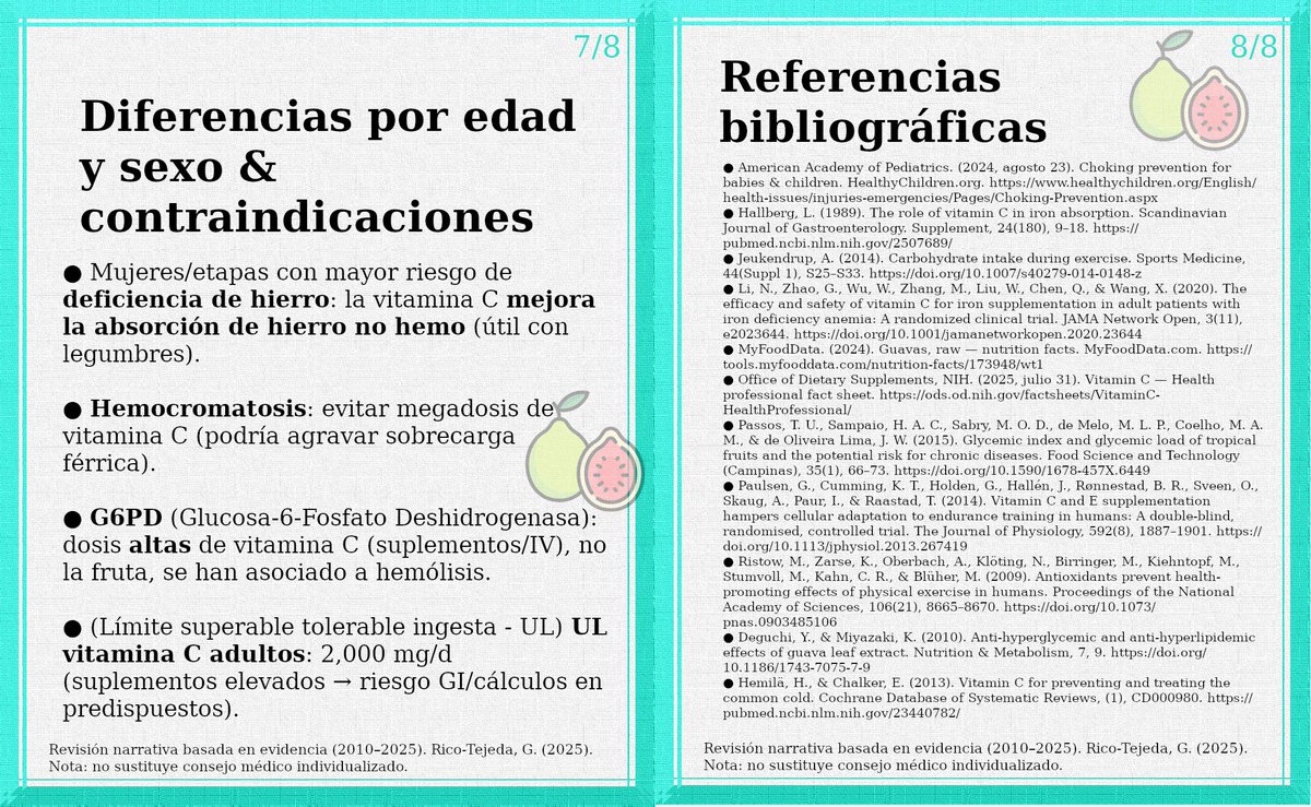 #Guayaba ≠ ergogénico mágico. Sí: pre/post por su vitamina C, potasio e IG bajo. Durante: solo licuada + sales + CHO rápidos. Cuidado con la fibra/semillas. No megadosis antioxidantes. #Triatlón #Ciclismo #NutriciónDeportiva