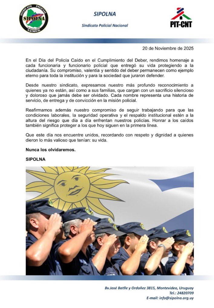 SINDICATO POLICIAL NACIONAL tweet media