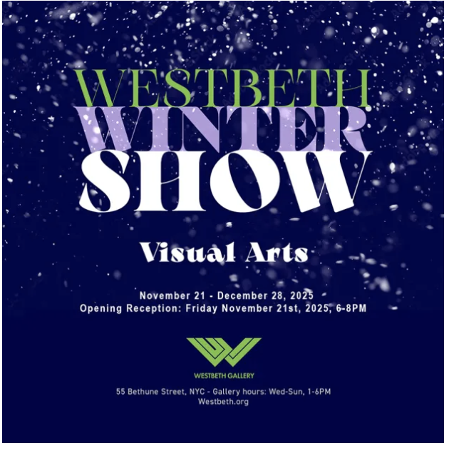Westbeth's tweet photo. Bingo Night with Paige Turner FREE Prizes  Thurs Nov 29, 7pm ; Westbeth Winter Show with  Westbeth visual artists Opens Friday Nov 21, 2025 6pm - 8pm Westbeth Gallery;Wolfenoot with Tamara Wyndham Sat Nov 22, 2025; Collage Workshop with Joan Hall Sat Nov 22, 2025 10 am 2 3pm Free https://t.co/5V3HGNJhkG