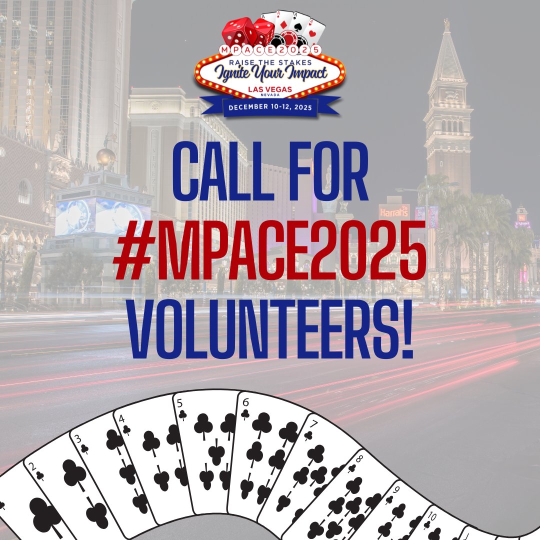 We’re gearing up for the 2025 MPACE Annual Conference in Vegas, &amp; we’d love your help to make it unforgettable! Volunteering is a great way to get involved, connect with fellow professionals, &amp; support the smooth running of our biggest event of the year.

signupgenius.com/go/10C084BAFAE…