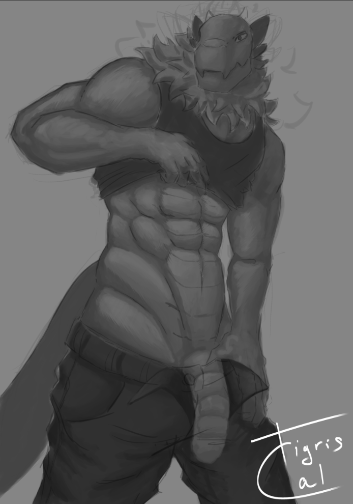 TigrisCal's tweet photo. The Start of the #nsfw version
Now I'm thinking about adding a second character on his knees X= 

#furryarwork  #YCH  #Furry #furryartist  #WIP  #DigitalArt https://t.co/jHUxx6tpMD