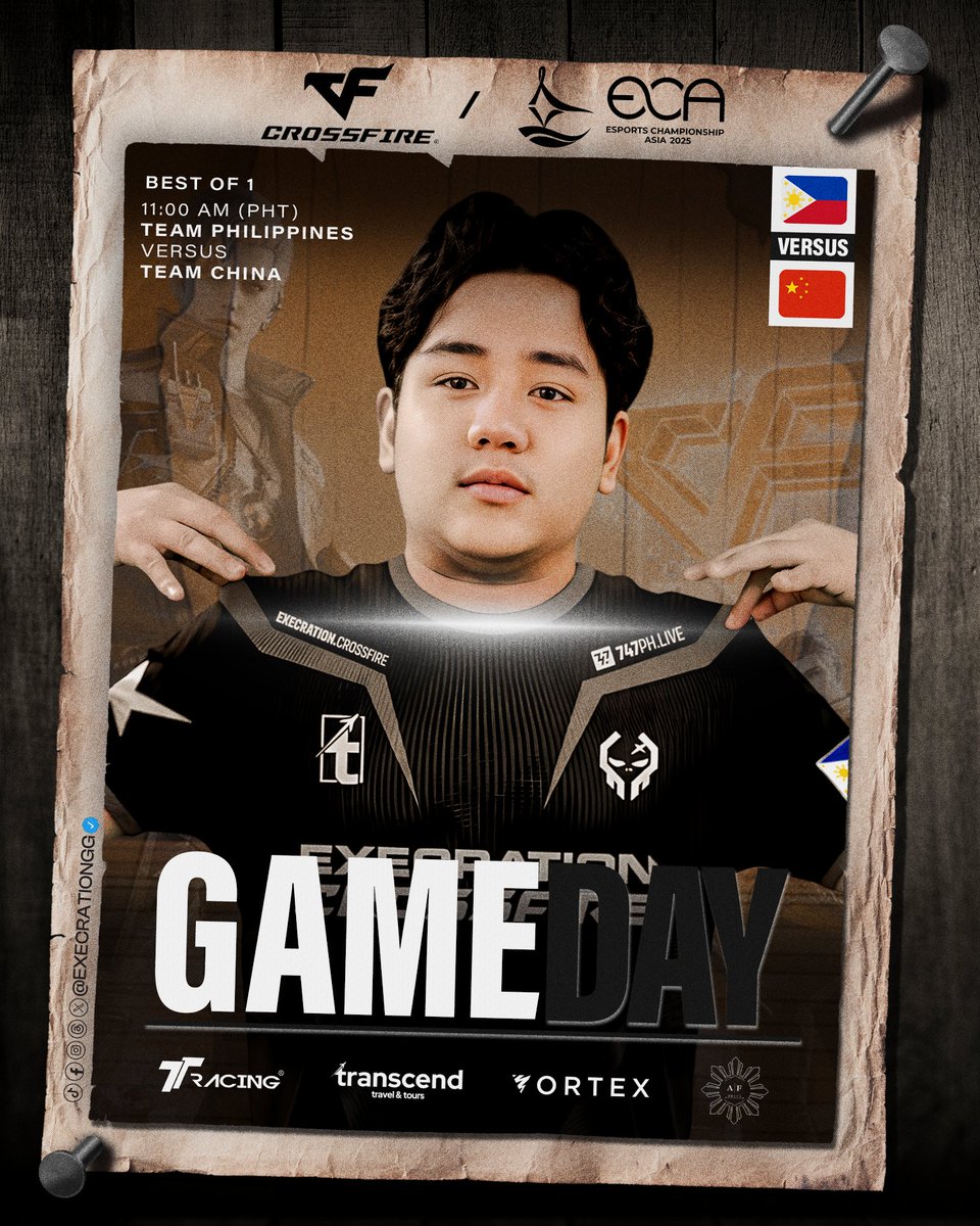 ExecrationGG's tweet image. Babawi naman tayo ngayong araw! PARA sa BAYAN!

🆚 TEAM CHINA | 11:00AM | Best of 1

#ExeShot #Crossfire @SIBOLesports 
#ECA2025 #TeamPhilippines