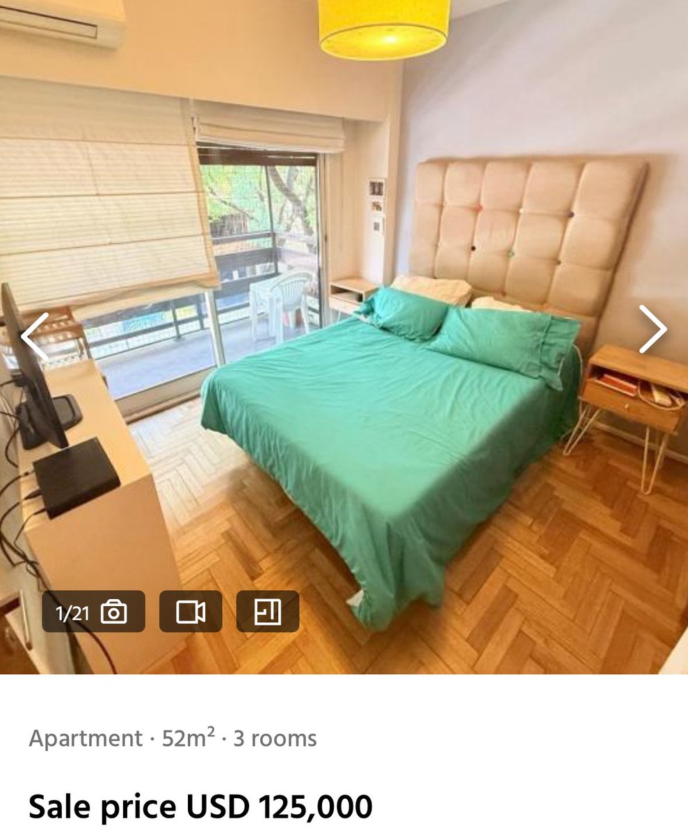 itsjacksworld's tweet photo. There is no world-class city where you can buy a 2 bedroom apartment for $125K.

Except Buenos Aires.

This is in Villa Crespo. not as flashy as Palermo, but insanely underrated. Classic neighborhood, locals only, no tourists. I loved living here

2 bedrooms, big kitchen, laundry room, and balcony access from every room.

And it’s that classic Buenos Aires style building that everyone loves.

We’re done with Miami, SF, & NYC.

Absolutely nothing is beating this.

This is where you should be living.