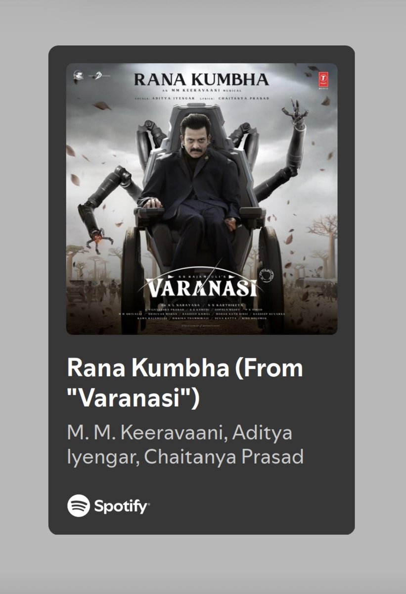 spotifyindia's tweet image. Oka Sanchari
Oka Rana Kumbha
Oka Desi girl

Keeravani proving why he&apos;s the backbone of SSR films.