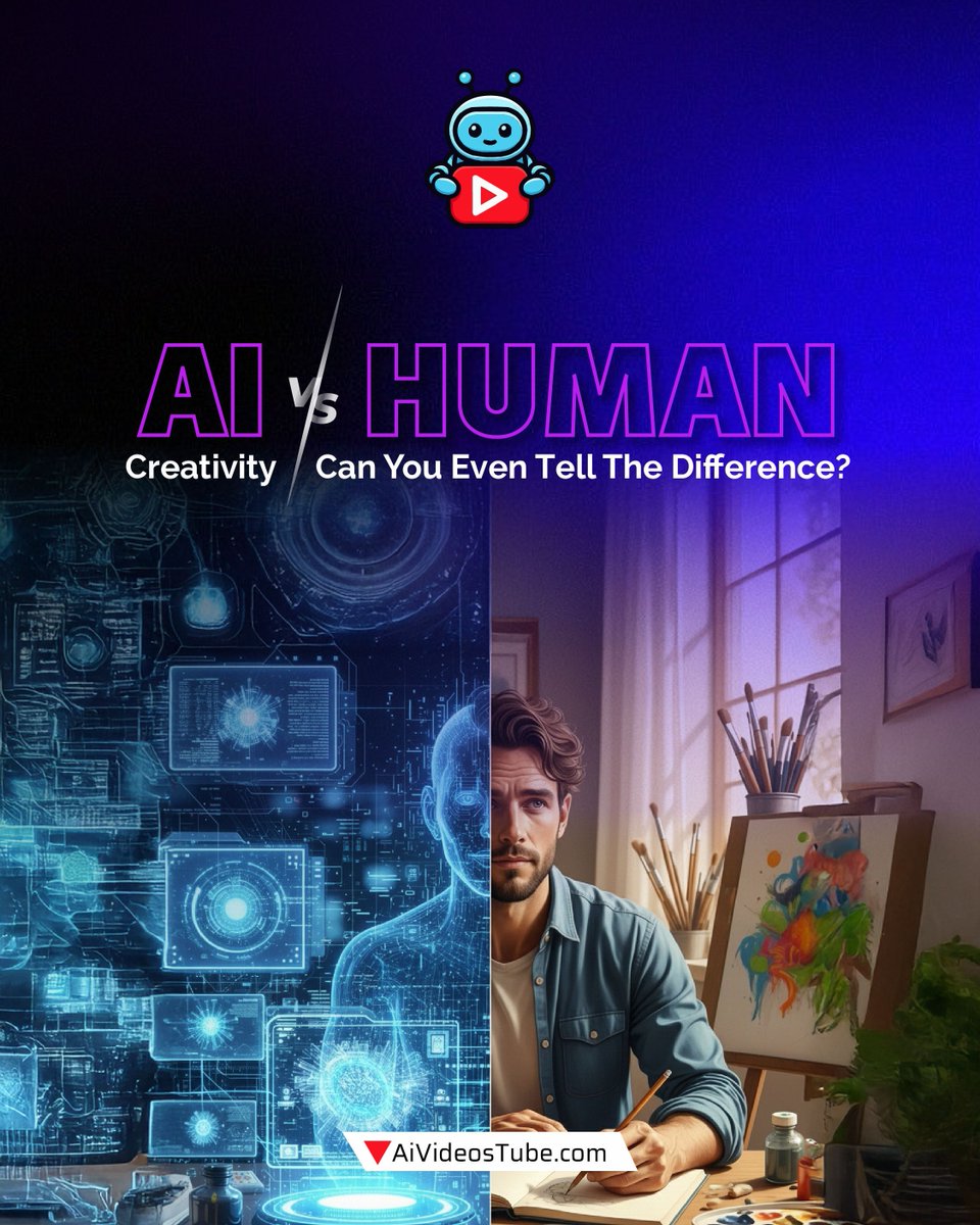 AIVideosTube's tweet image. AI and humans are reshaping the world of creativity together. One brings limitless precision, the other brings emotion and imagination. But in today’s digital era… can you really tell which creation is which? 
#AIVsHuman #MetaCreators #FutureOfCreativity #Aitube