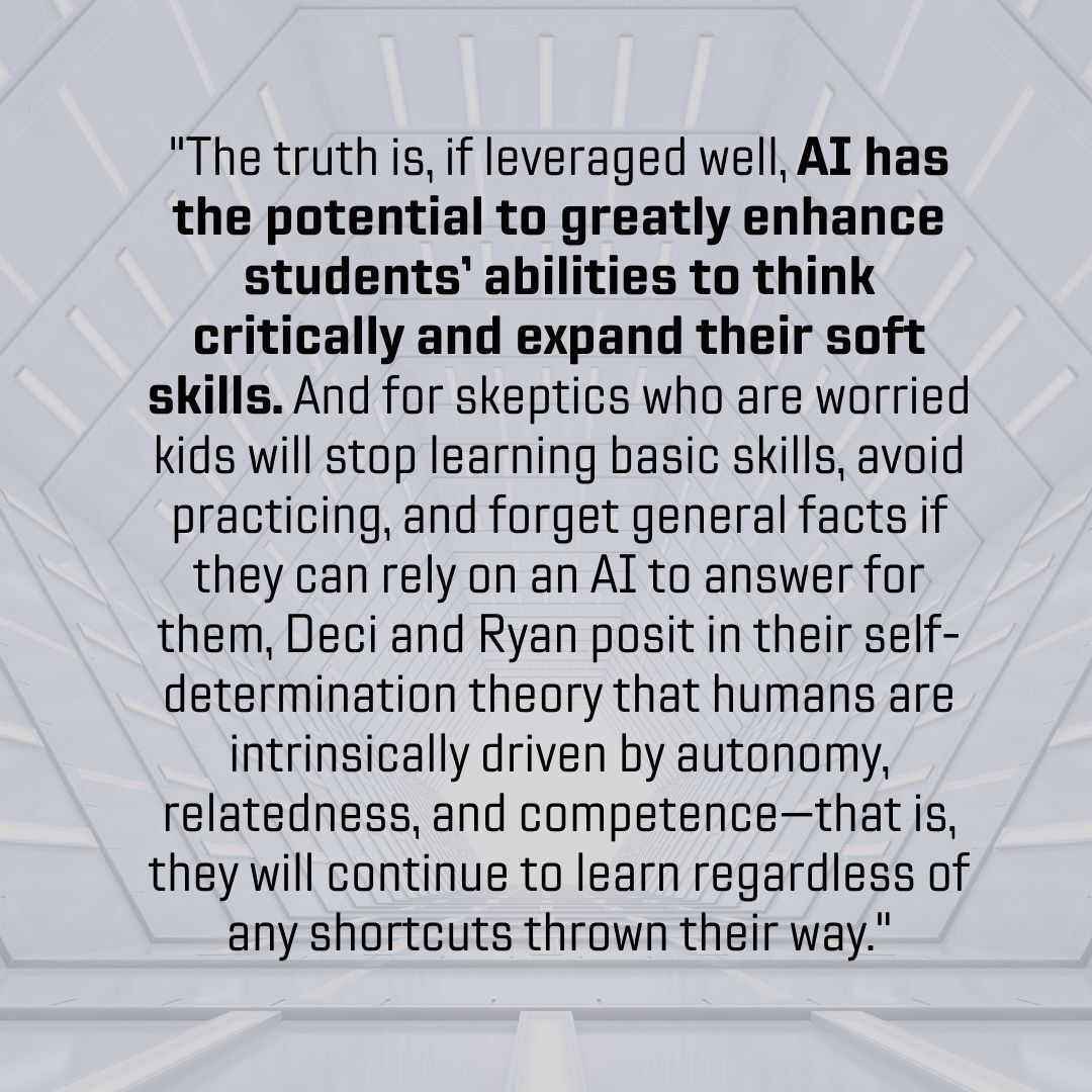 CSUF_EdTech's tweet image. &quot;The truth is, if leveraged well, AI has the potential to greatly enhance students’ abilities to think critically and expand their soft skills...&quot; #csufedtech #thefutureofeducation #edin2040
a16z.com/2023/02/08/the…&quot;