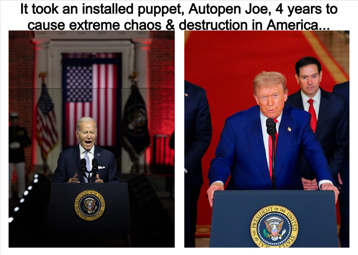 DsJ0URNEY's tweet image. Yet, with all the improvements, fixing &amp;amp; cleaning up of Biden&apos;s mess in LESS THAN 1 YEAR, some people expect miracles overnight.

The ruin the Biden/Harris regime caused over 4 years cannot be repaired overnight, people need to exercise patience &amp;amp; gratitude with the Trump Admin.