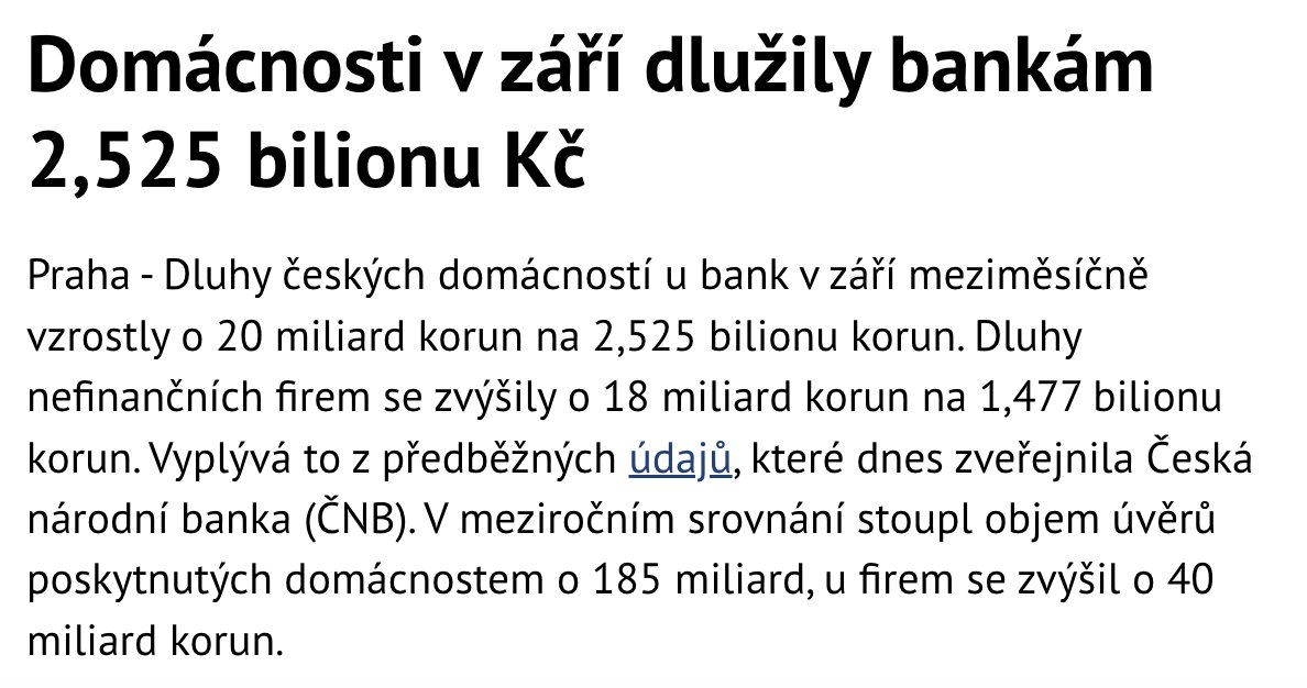 mmt_cz's tweet image. Po hubených letech s ODS se 🇨🇿 domácnosti zadlužují tempem 8 % za rok a v rozpočtu prý zase &quot;chybí miliardy&quot;. Přišel čas na sektorovou daň pro banky? Jen na poplatcích už letos shrábly 46 miliard, 4 roky mají historický zisk... Místo nich oddlužme lidi, v exekuci je 600 tisíc.