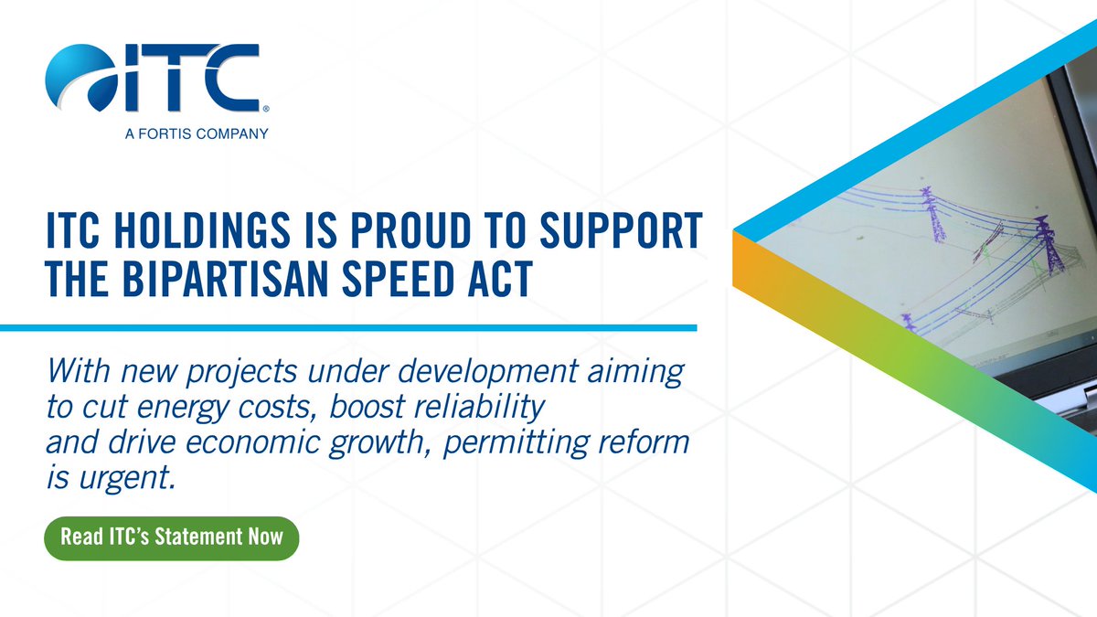 ITCGrid's tweet image. Reforming the permitting process will improve reliability and help connect low-cost energy sources. We thank @RepWesterman and @RepGolden for introducing the bipartisan SPEED Act and look forward to continued momentum with the markup scheduled in the @NatResources today.

Read…